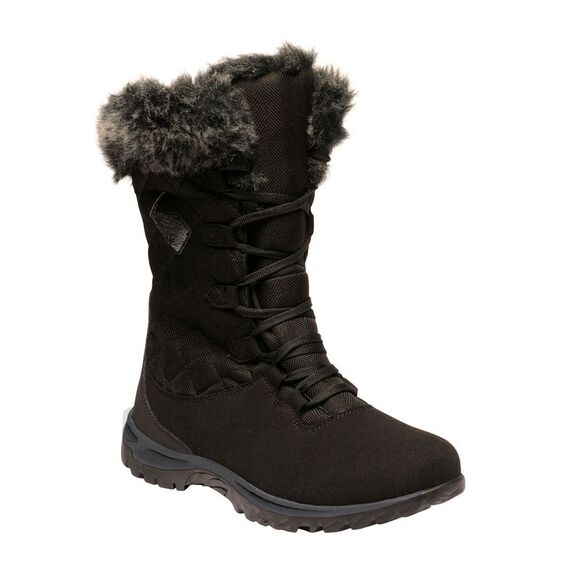 Regatta Great Outdoors Womens/Ladies Newley Faux Fur Trim Thermo Boots / Black/B